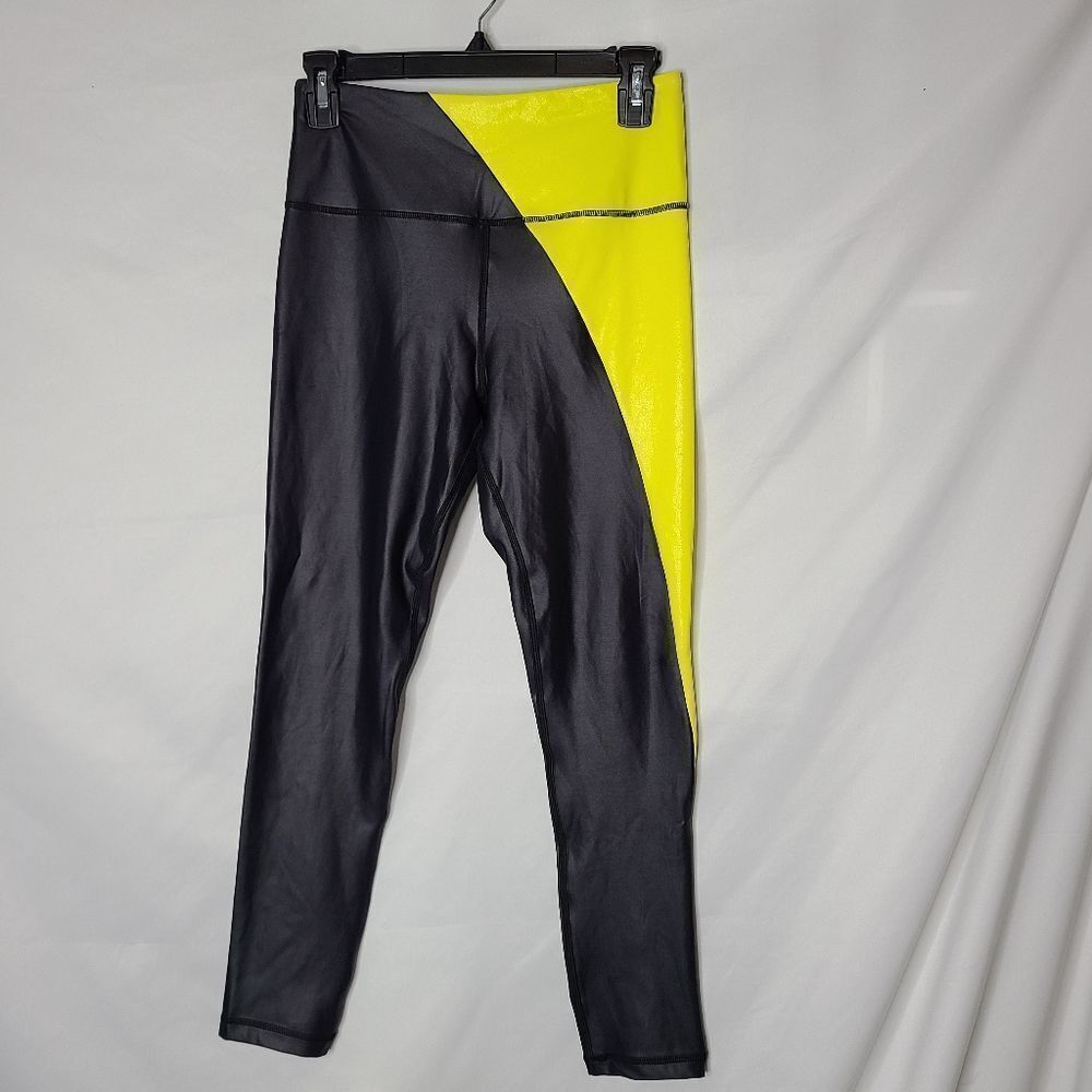 Zyia Neon Yellow Metallic Light n Tight Hi-Rise 24" sz 6-8